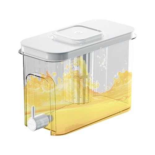 Dispensador de bebidas para frigorífico, recipiente de agua para infusión de frutas con grifo, jarra de bebidas que ahorra espacio con espiga, dispensador de bebidas a prueba de fugas, uso en encimera