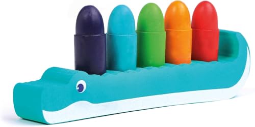 Ludi - Crayons pour Le Bain - pour Dessiner sur Les Parois - Effaçables, Solides, Résistants À L’Eau - Dès 10 Mois - Dextérité, Motricité Fine,...