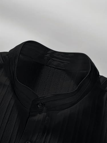 Image of GRECIILOOKS Shirt for Men | Mens Casual Shirt | Men Stylish Shirt | Men Textured Shirt | Men's Regular Fit | Men Ribbed Shirt | Short Sleeve Shirt for Summer Outdoor Activities