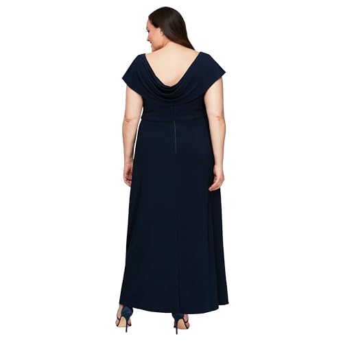 Image of Alex Evenings Women's Long Cowl Neck Mother of The Bride Dress