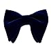 LLLucky Mens Velluto Vintage Doppio Strato Pre-Annodato Papillon Fatto A Mano Glitter Tinta Unita Smoking Grande Oversize Lunghezza Regolabile Cravatta Blu Navy