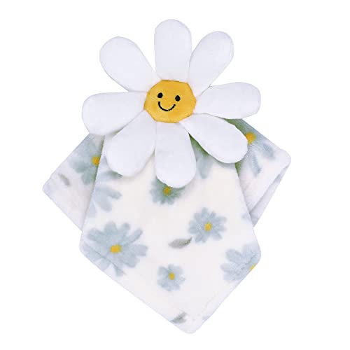 Image of Lambs & Ivy Sweet Daisy Lovey White Flower Plush Security Blanket