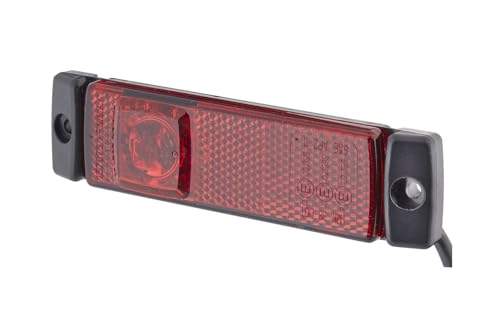 Luz de situación LED HELLA 24V posterior roja con montaje exterior roscado para evitar humedad
