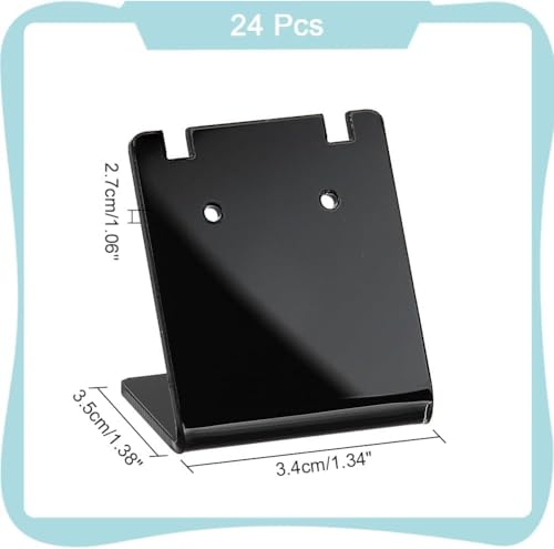 Image of Earrings Holder Acrylic Jewelry Display Rack Stud Earring Organizer for Woman Jewelry (mini black Pack of 24)
