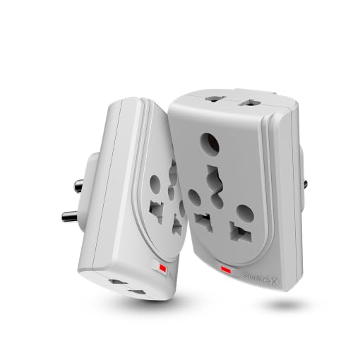 Sturlite Konvert Multiplug| 6-16 Amp| 2-Pin & 3-Pin Socket| Universal AC Travel Adapter| Premium Polycarbonate Body Socket| Compact Converter Plug for Travel, Home & Office Use - Pack of 1