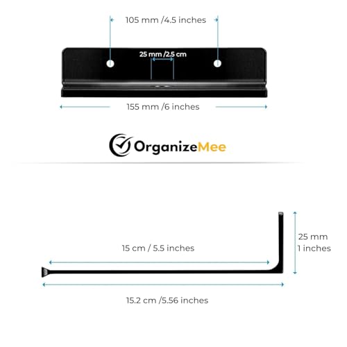 Image of 6 Inch Set 1 White Wall Shelf - Metal Floating Shelf for Wall, Wall Mounted Shelves, Modern Wall Shelf for Bedroom & Living Room Storage, Minimalist Wall Mount Shelf (15.24 CM Long X 12 CM deep)