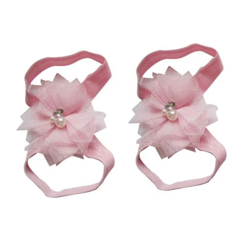 10pairs Girl's Chiffon Barefoot Sandals with Flower Design for Boy Girl Soft Comfortable Foot Flowers for Summer Outfits4
