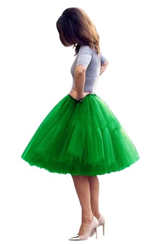 Enaguas Cancan Tutu Falda de Tul Carnaval Enaguas Mujeres 5 Capas de Tul Faldas Petticoat Hoopless Crinoline 50s Vintage Rockabilly Enaguas Miriñaques Faldas Falda de cóctel Underskirt(Verde,32)