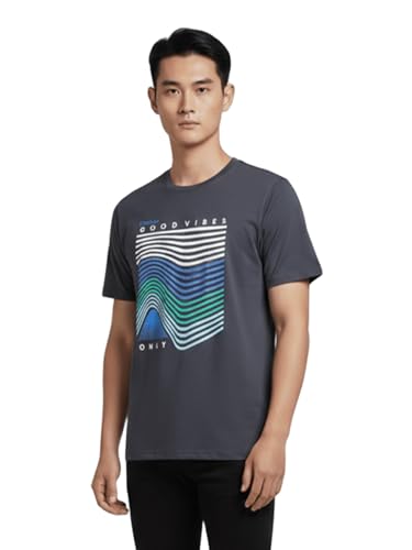 Image of Dollar Men's Pack of 1 Printed Non Zipper Round Neck T-Shirt