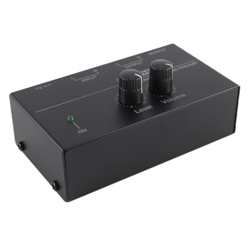 Alide PP500 Phono-Vorverstärker mit Lautstärkeregler, kompakter Audio-Vorverstärker für Plattenspieler, Heim-Audiosysteme, Schwarz
