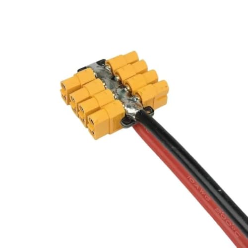 Placa de distribución 300A para UAV multirotor con cableado 10AWG y conectores XT60 4