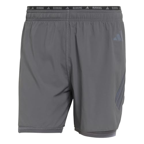 adidas Uomo ADI365 Running Formotion Iconic 2in1 Shorts, Grey Six, L