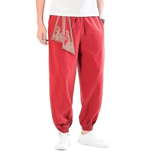 Pantalons de Kung Fu harem homme style chinois broderie dragon sports casual
