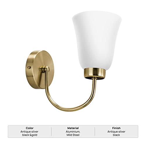 wipro BeuHome Single Wall Light BW02 | Premium Indoor Decorative Light with Contemporary Sleek Design | Antique Surface Mounted Classic Wall Light for Bedroom, Living Room | E27 (1H, Brush Bronze) 7 31dQHquJh7L