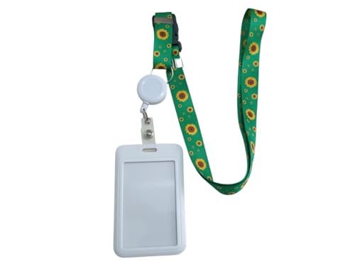 Cordão Autismo Girassol Escuro Novo + Porta Crachá + Porta Bilhete Único Abre E Fecha