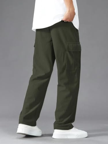 Image of Cargo Joggers for Men - Cotton Loose Fit Utility Pants with 6 Pockets | Durable Outdoor & Hiking Trousers