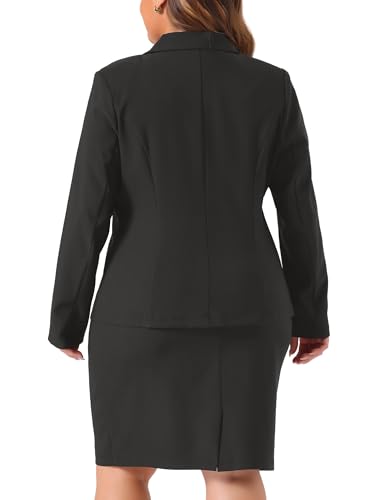Agnes Orinda Plus Size Blazer and Skirt Suit Sets for Women 2 Piece Outfits Business Casual Suit Sets4