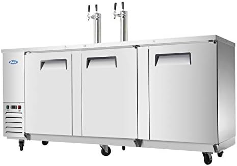 Atosa Kegerator Refrigerator Commercial Beer Cooler, MKC90 Keg Coolers with Tap, Three Doors for Bar, 30.1 Cu.Ft. 33?-38?