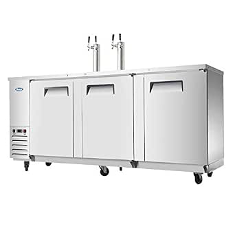 Atosa Commercial Beer Keg Cooler MKC90, 3-Door Stainless Steel Kegerator, 30 cu ft, on Wheels