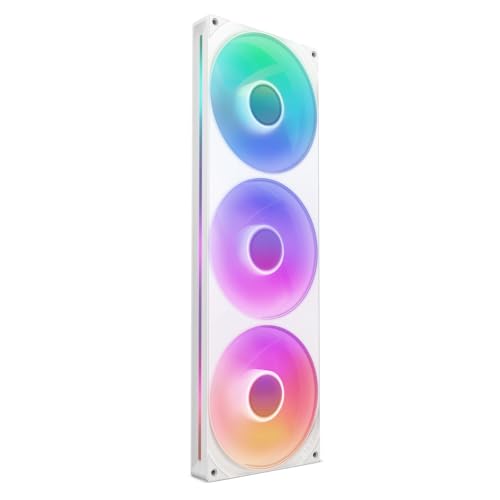 NZXT F420 RGB Core Unidad de ventilador de marco único   420mm con 3 ventiladores RGB de 140mm   Control de velocidad e iluminación   Alta presión estática y flujo de aire   Blanco