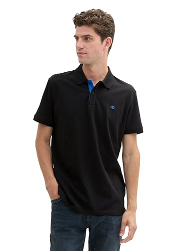 TOM TAILOR Herren Basic Poloshirt 1016502, 29999 - Black, XL