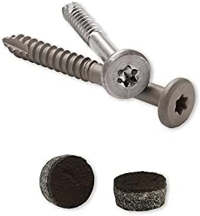 Starborn Pro Plug System for Trex Fascia - #10 X 1-7/8 Epoxy Coated Carbon Steel Screws and Trex Enhance Toasted Sand Plugs - 100 Count
