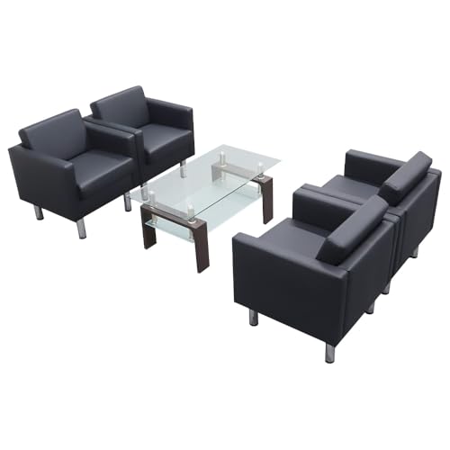 LOOKIT ���ڃZ�b�g 5�_ 4�l�p �\�t�@1�l�|��×4 �K���X�e�[�u�� �_�[�N�u���E�� ��960 �V�����}��2 �u���b�N SA681-1-2A4T5S