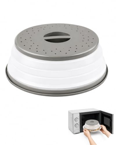 RAVNIX Tapa para Microondas Plegable 1 Ud | Protector de Salpicaduras Ventilado | Evita Manchas de Grasa en el Horno, Mantiene la Comida Jugosa y es Apto para Lavavajillas