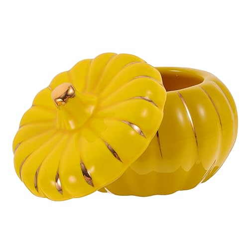 PRETYZOOM Taza De Cerámica Olla De Sopa con Tapa Azucarero Tazón De Porcelana De Calabaza Tazón De Comida Tazones De Sopa De Calabaza De Cazuela De Postre con Tapa En