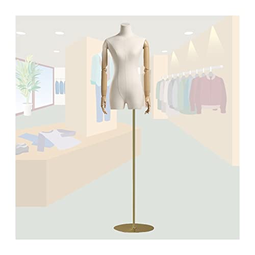 OTQEFTN Female Mannequin Torso Body, Half-Length Clothing Store Dummy Model, 145-190cm Adjustable Manikins Shop Window Sewing Display Stand, 6 Sizes
