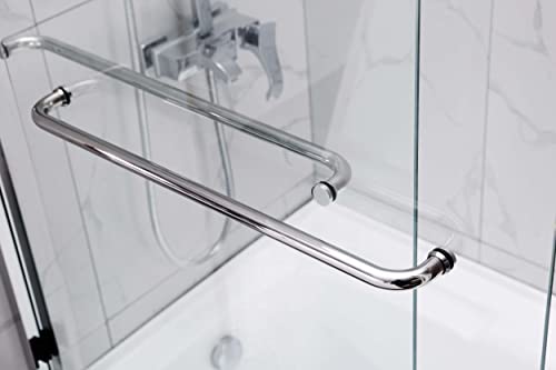 Bilbo Vanity | Bsd-06 Framed Double Sliding Bathtub Door With Stainless Steel And 5/16" Clear Tempered Glass 60"-In Width And 60"-In Height (Brushed Nickel) #TOP7