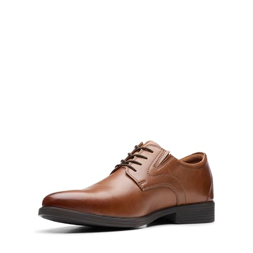 Clarks Whiddon Plain, Zapatos Oxford para Hombre Dark Tan Leather, 42 EU