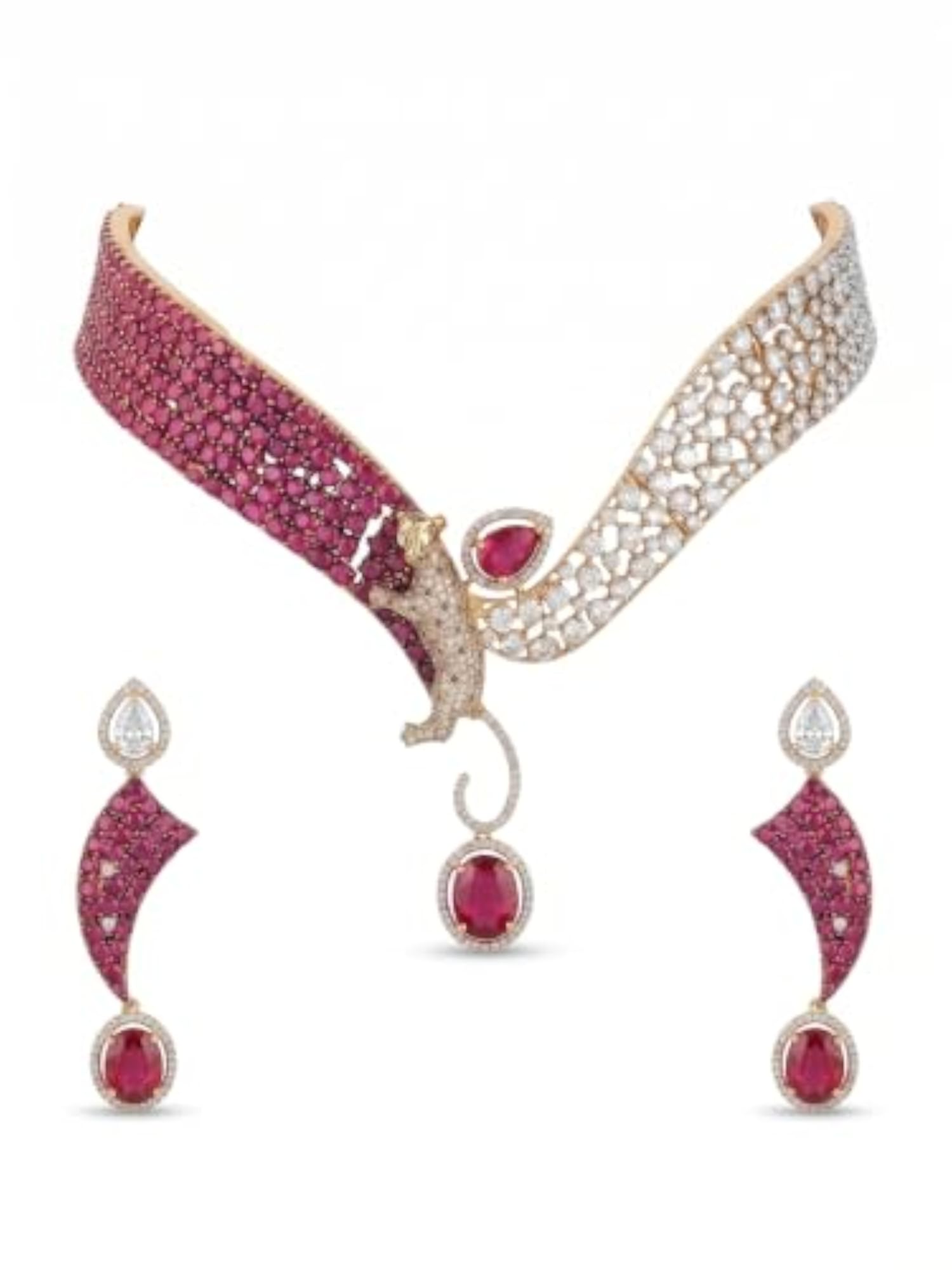 Gold Plated Luxury Jewellery Set with Cubic Zirconia