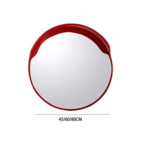 Espejo convexo para entrada y tráfico de 80 cm con lente gran angular de plástico rojo 6