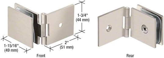 CRL ADJSQ037BN Brushed Nickel Adjustable Square Wall Mount Glass Clamp