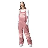 ALSOGO Damen Skihose Winter wasserdichte Winddicht Einstellbare Verschleißfeste Lätzchen Wandern Klettern Isolierte Ski Hosen Rose M