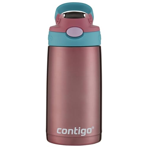 Contigo Kids Straw Stainless Steel Water Bottle with AUTOSPOUT Lid 13oz Punch - image 3