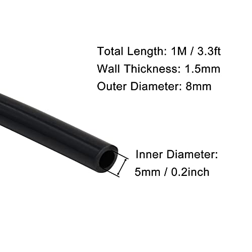VictorsHome Silicone Tubing, 5mm ID x 8mm OD, 3.3ft (1m) Length, Flexible Silicone Rubber Tube Water Air Hose Pipe for Pump Transfer Black by VictorsHome - Used condition - Image 2