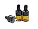 15 Pcs Mini Tiny 1ml Amber Glass Dropper Bottles Refillable Essential Oil Bottles Vials With Eyed Dropper For Aromatherapy Eye Dropper Cosmetics (black cap)