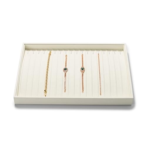 Papten 18 Slots Microfiber Necklace Bracelet Tray Jewelry Tray Necklace