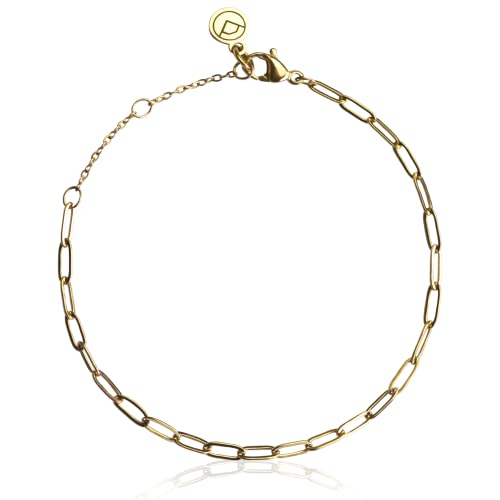 Damen Gliederarmband aus Edelstahl • Gold Armkette 18k vergoldet •...