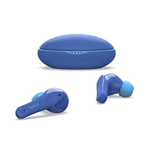 Belkin SOUNDFORM Nano, Bluetooth-Kopfhörer für Kinder, kabellos, 85-dB-Begrenzung zum Gehörschutz, Online-Unterricht, Schule, IPX5-zertifiziert, 24 Std – Blau, One Size, PAC003btBL