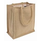 Burlap Wine Bottle Tote - 6 Bottles