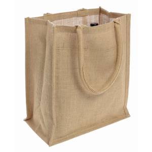Burlap Wine Bottle Tote - 6 Bottles