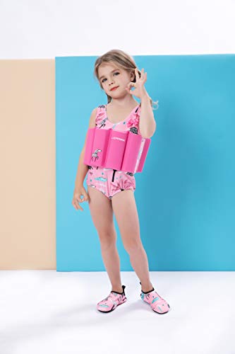 Image of Toddler Kids One-Piece Float Swimsuit with Adjustable Buoyancy UPF 50+ Sun Protection for Beach Pool Boys Girls