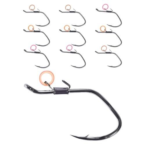 10pack Coated High Carbon Steel Barbed Fish Hook With Eye Carps Fishing Hook