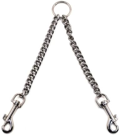3pcs Dog Leash Two Way Double-end Hauling Cable Stainless Iron Silver - 3