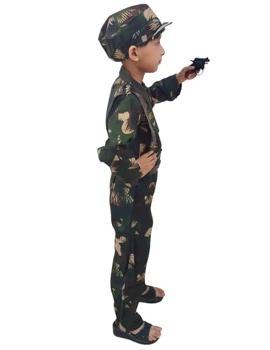 Image of BookMyCostume Kids 6-Pcs Forces & Community Helper Costume Collection - Army, Military, Navy, Police & Soldier Outfits - Fancy Dress for Patriotic Events, School Annual Day, Role-Play & Competitions