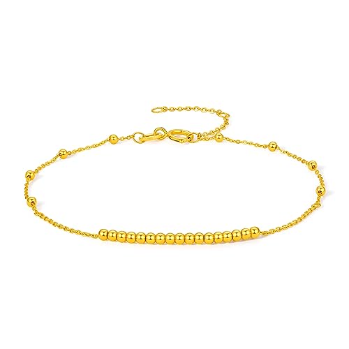 ZHOU LIU FU 18K Solid Gold Bead Bracelet