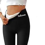 Women's Fleece Lined Leggings - High Waisted Tummy Control Yoga Pants With Pockets, Soft Thick Warm Stretchy Compression Tights